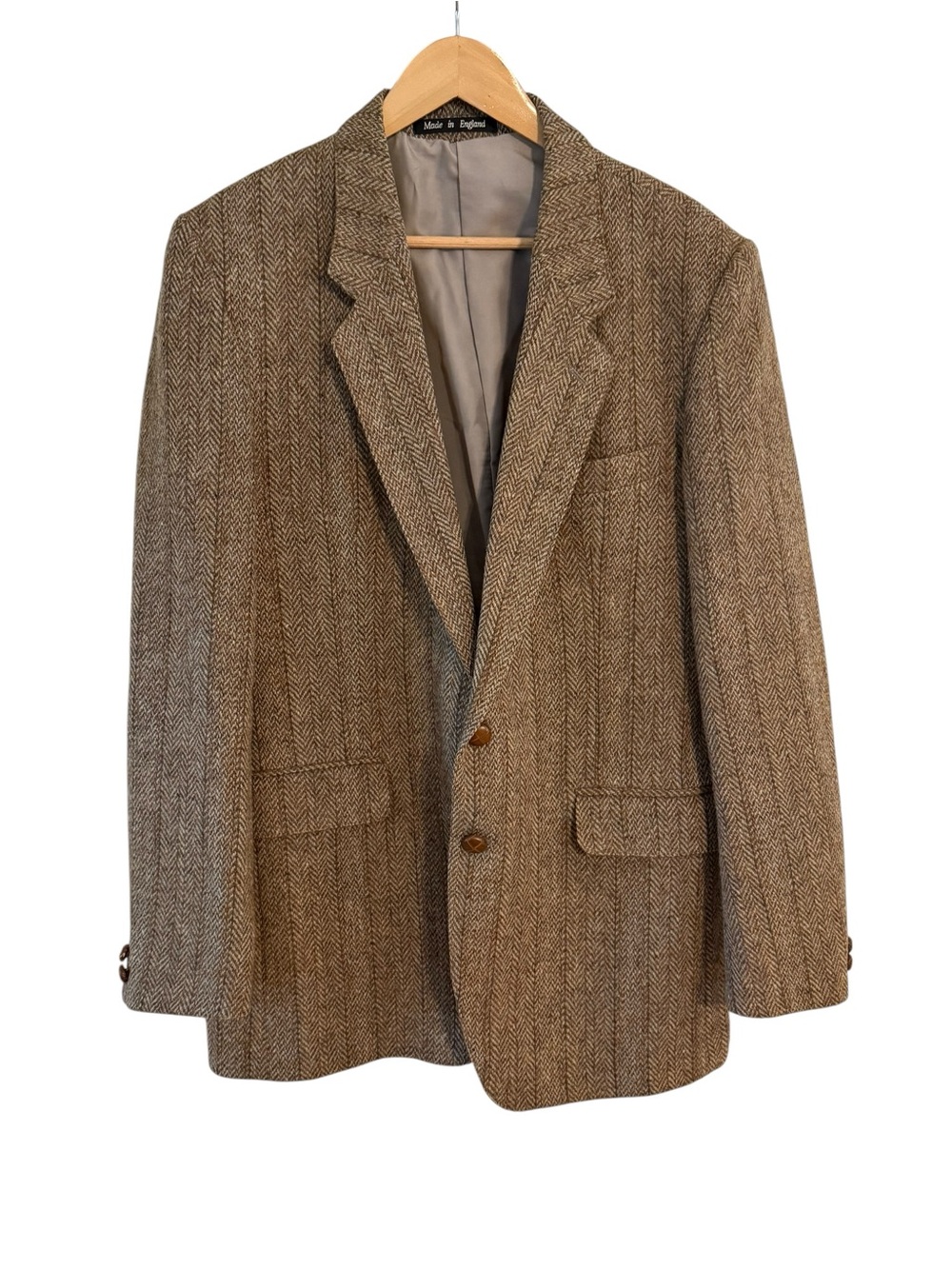 Vintage Harris Tweed Wool Blazer Brown Tweed Sport Coat Men’s Size 42L